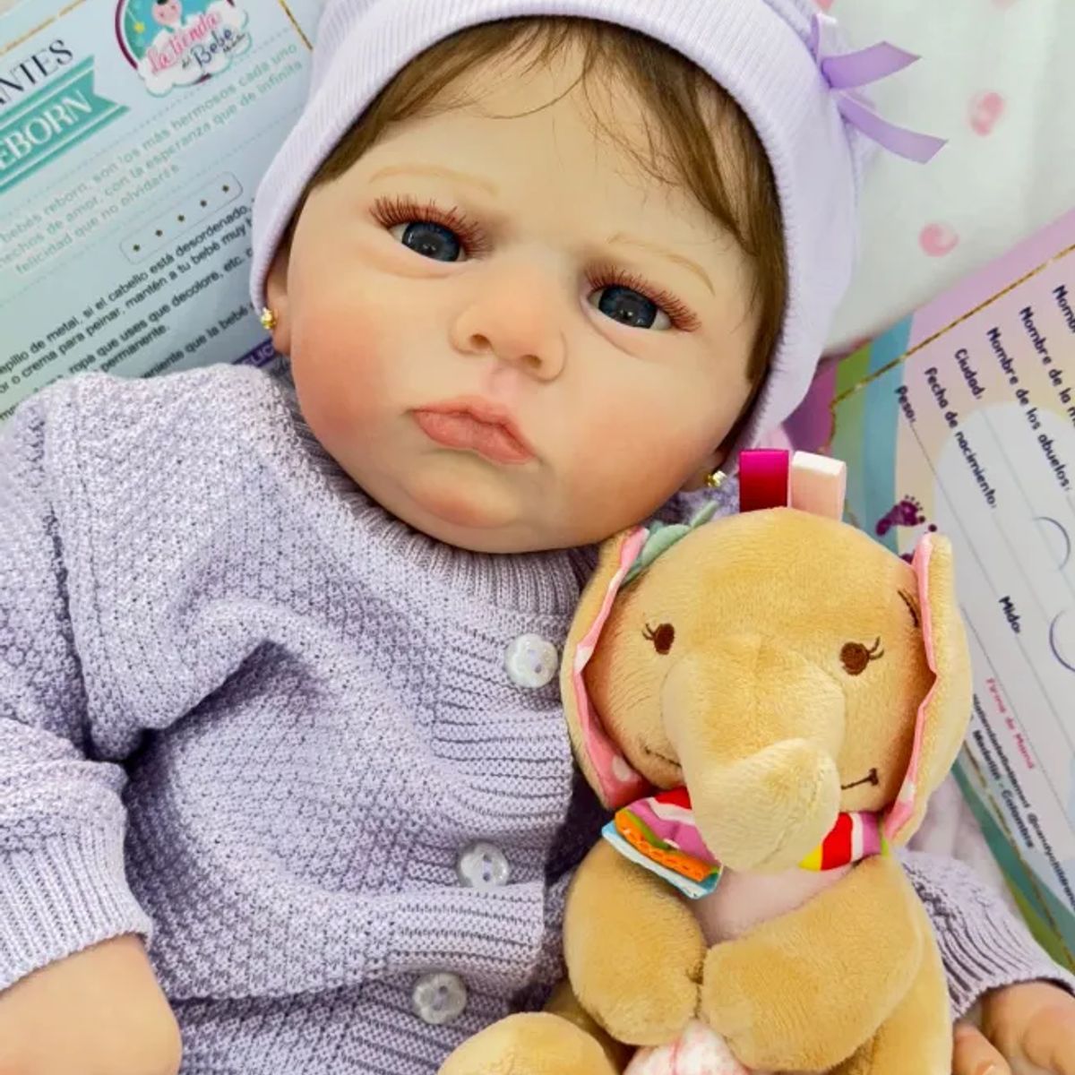 GENERICO - ❤ Bebe Reborn ❤ Antonella ❤ Ropa Morada ❤