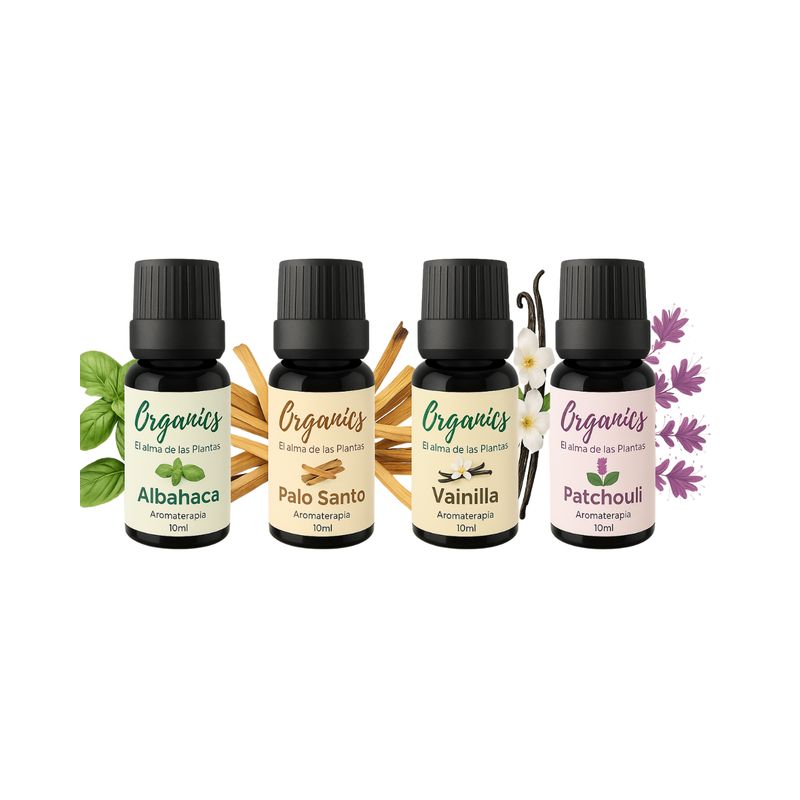 GENERICO - Kit Aromaterapia 4 aceites Esenciales