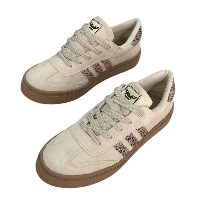 XIAN SHOES - mocasines cordones mujer beige linea leopardo V15