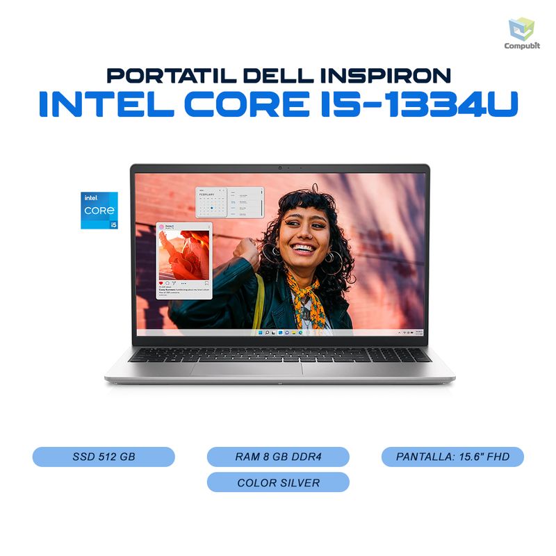 DELL - Portatil DELL INSPIRON Intel Core i5-1334U 8GB DDR4 512GB SSD - 3530