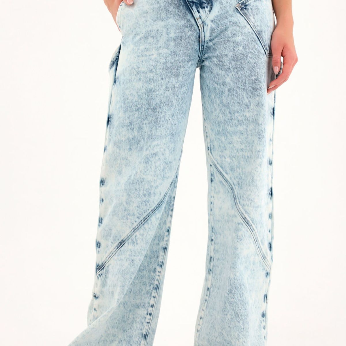 TENNIS - Jean Wide Leg azul tiro alto para mujer