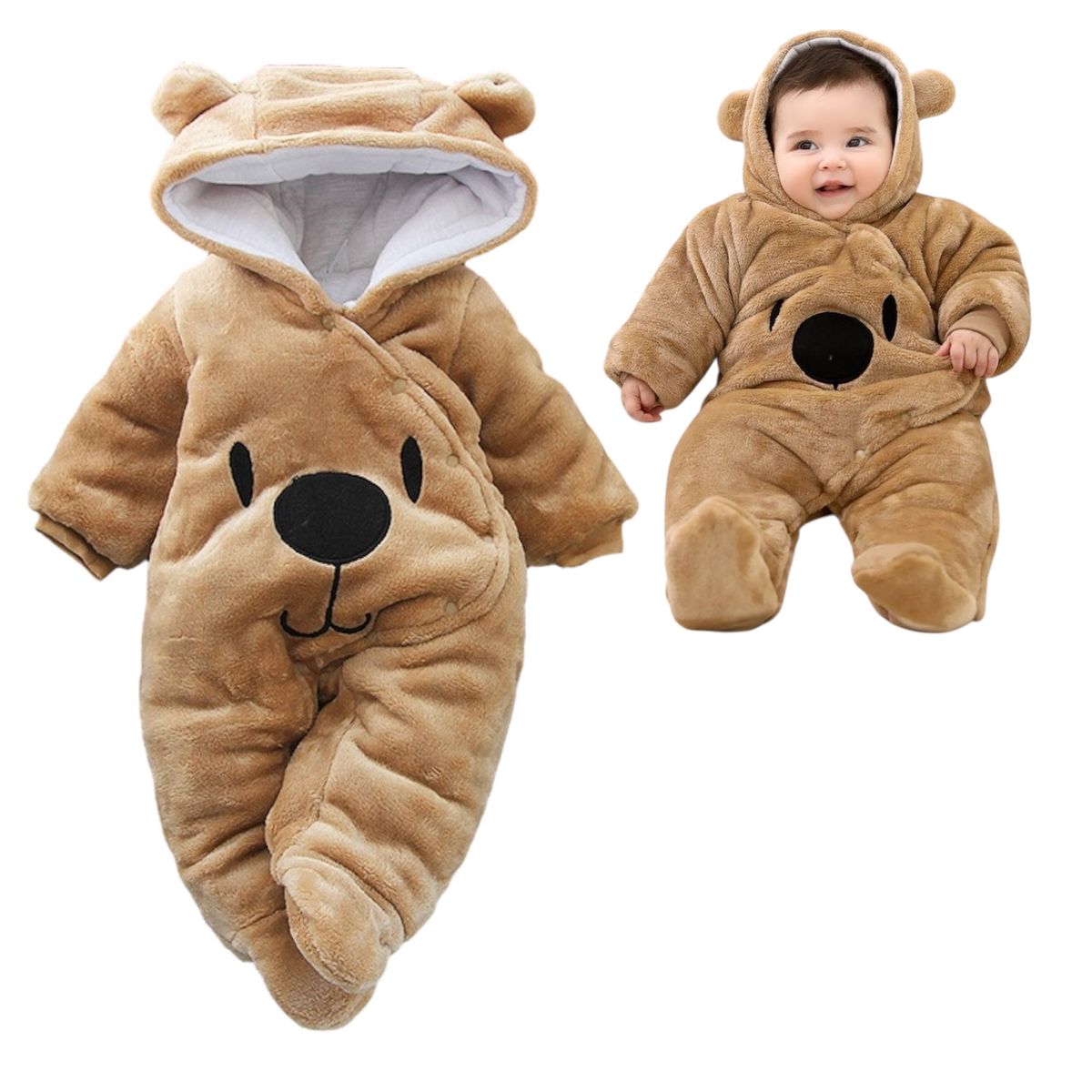 MULTIPLACE COLOMBIA - Sleeping Antialérgico Pijama Para Bebe oso cafe 6-12 meses