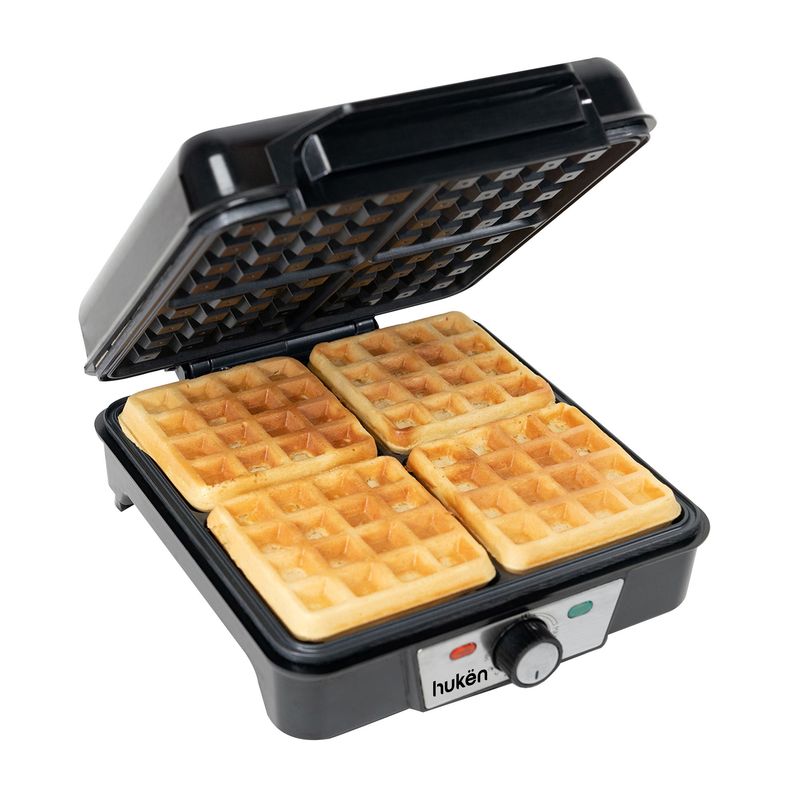 HUKEN - Wafflera Belga Heat+ 4 Rebanadas Acero Hukën