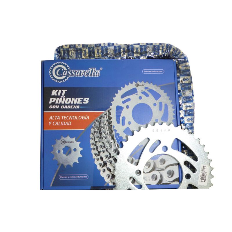 GENERICO - Kit Arrastre Dominar 400 Cadena Niquelada Cassarella