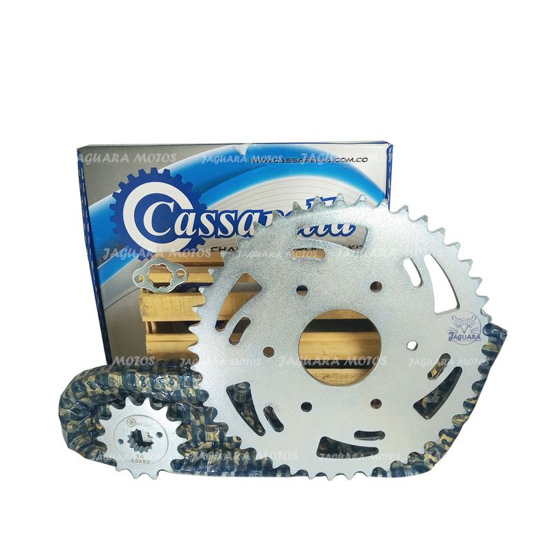 GENERICO - Kit Arrastre Dominar 250 Cadena Dorada Cassarella