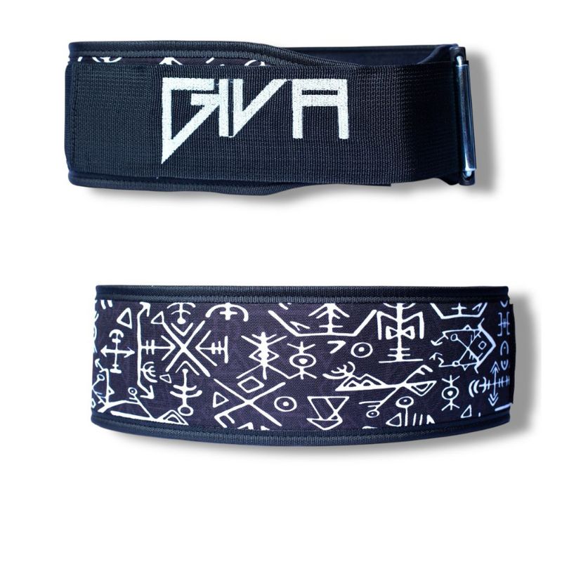 GENERICO - CINTURON DE FUERZA LONA  DISEÑO NEGRO