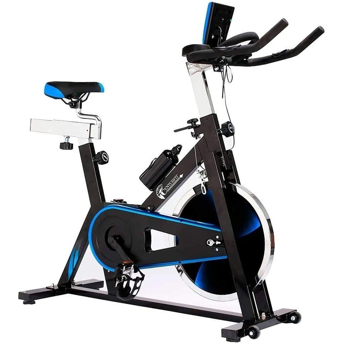 CENTURFIT - Bicicleta Spinning Estática 18kg Resistencia Uso Rudo Azul