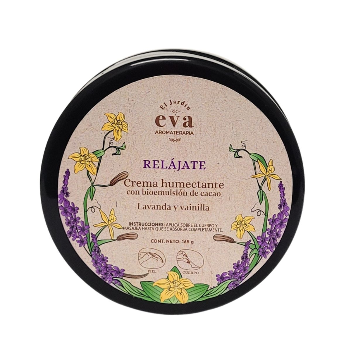 EL JARDIN DE EVA - Crema  Humectante con Bioemulsion de Cacao Relájate x 165 gr.