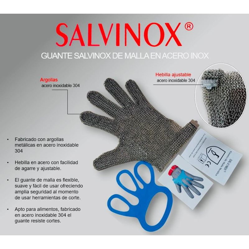SKY - Guante corte acero quirúrgico con sujetador TALLA L