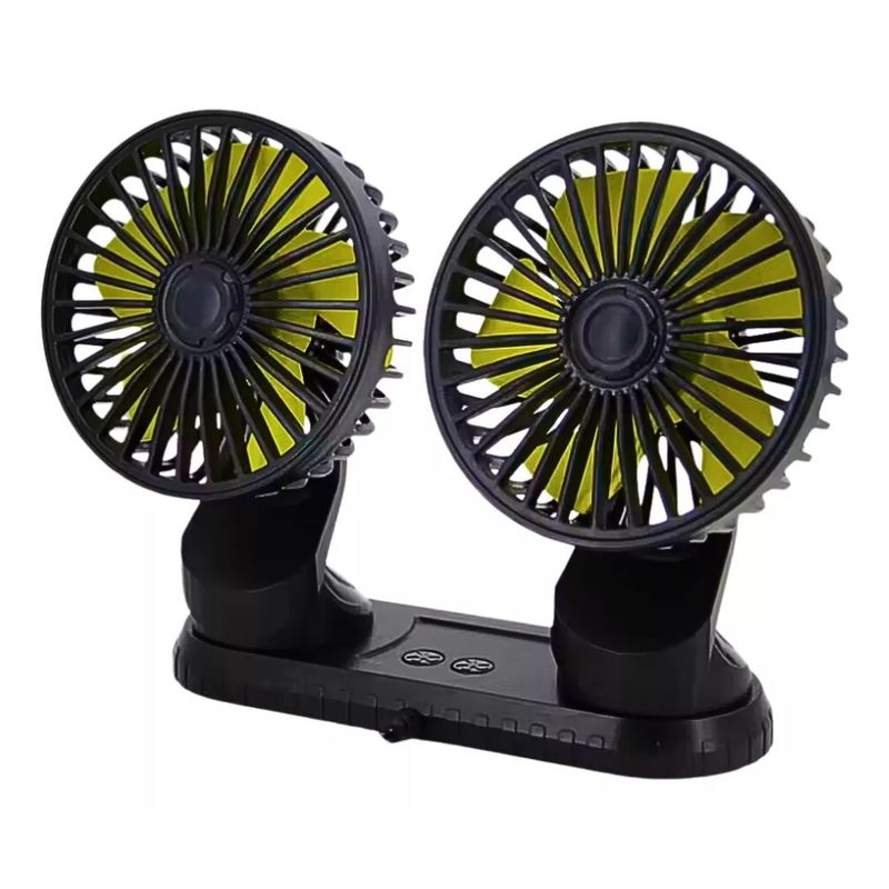 GENERICO - Ventilador Doble Usb Con Cabezal Giratorio Y 3 Velocidades