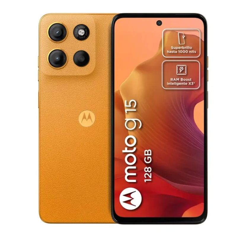 MOTOROLA - Celular MOTOROLA G15 4GB + 8 GB RAM Boost 128GB NARANJA