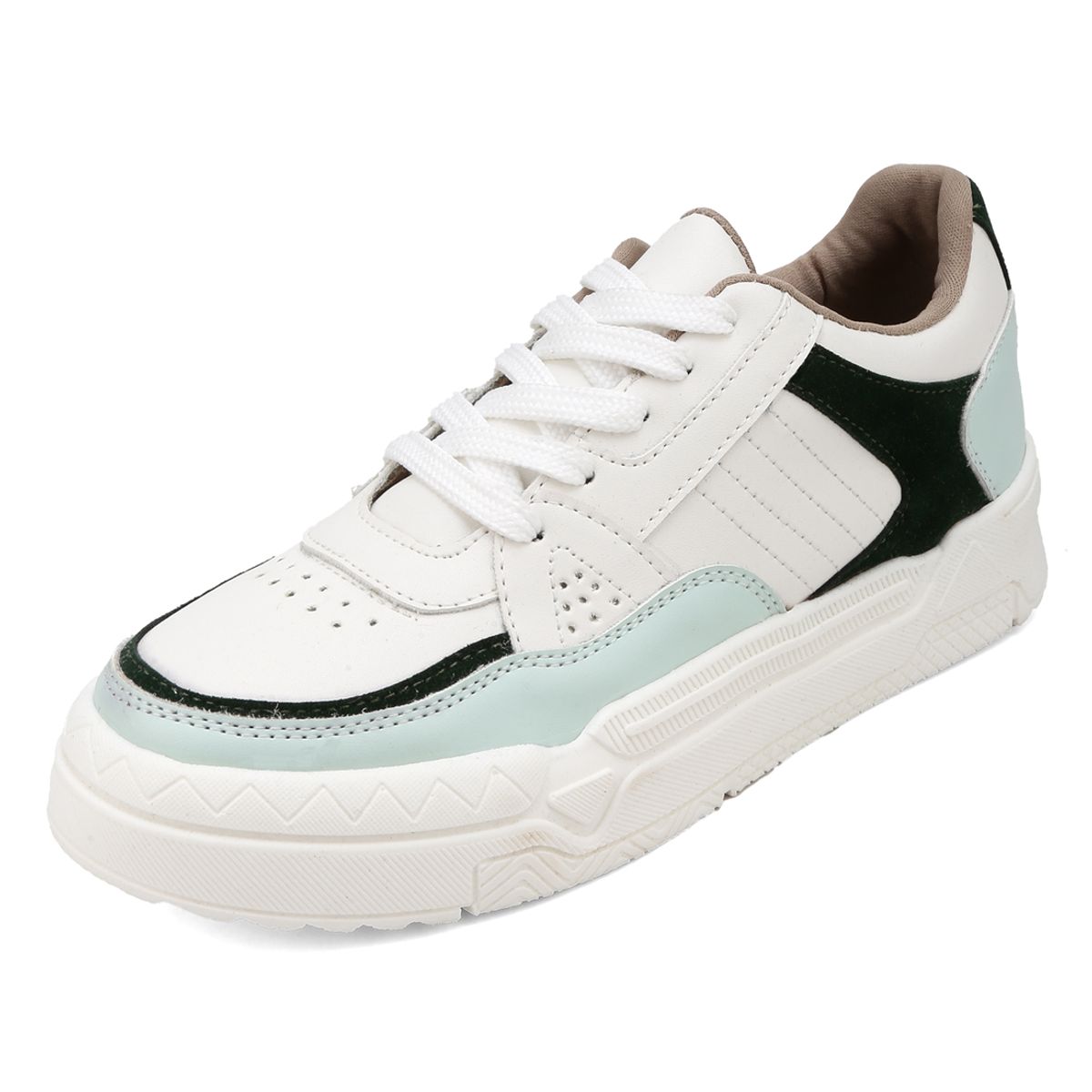 SEVENTEEN - TENIS BLANCOS CON APLIQUES VERDES SEVENTEEN CARLA
