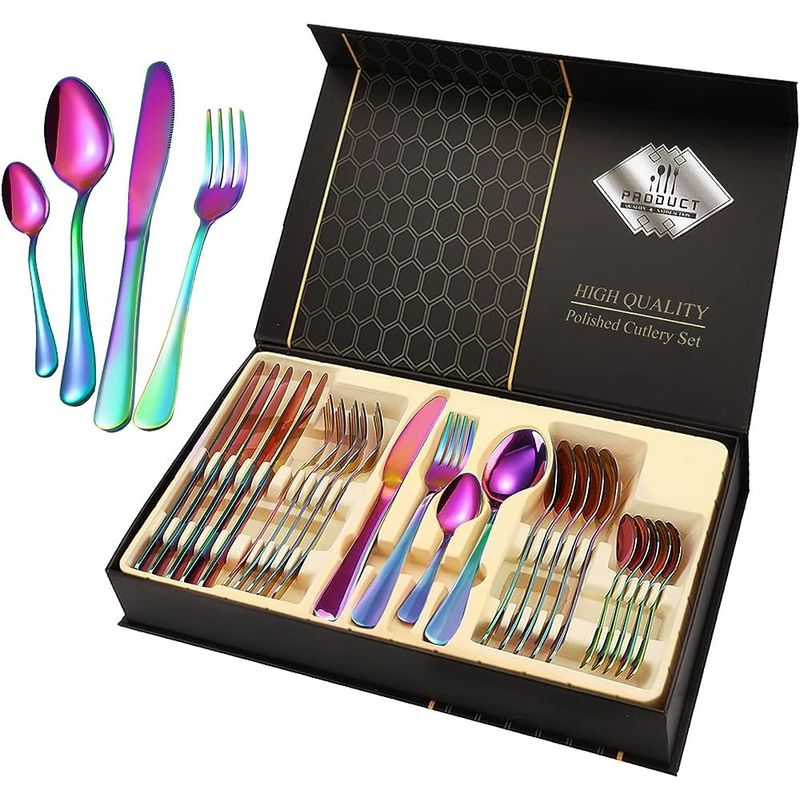 CUBITT - Juego Cubiertos Tornazol Set 24 Piezas Acero Inoxidable 24pc