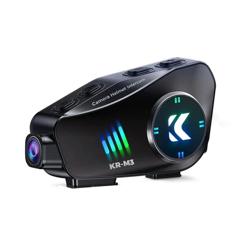 AMERICAN GENERICS - Intercomunicador Con Camara Moto Inalambrico Bluetooth KR M3+ MICRO SD