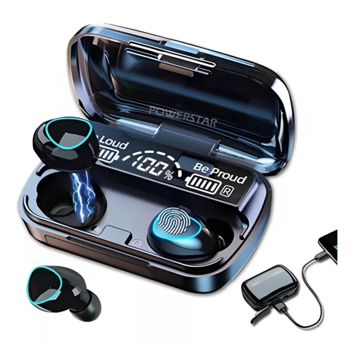 GENERICO - Audífonos Bluetooth M10 Con Cargador Power Bank De 2000mah