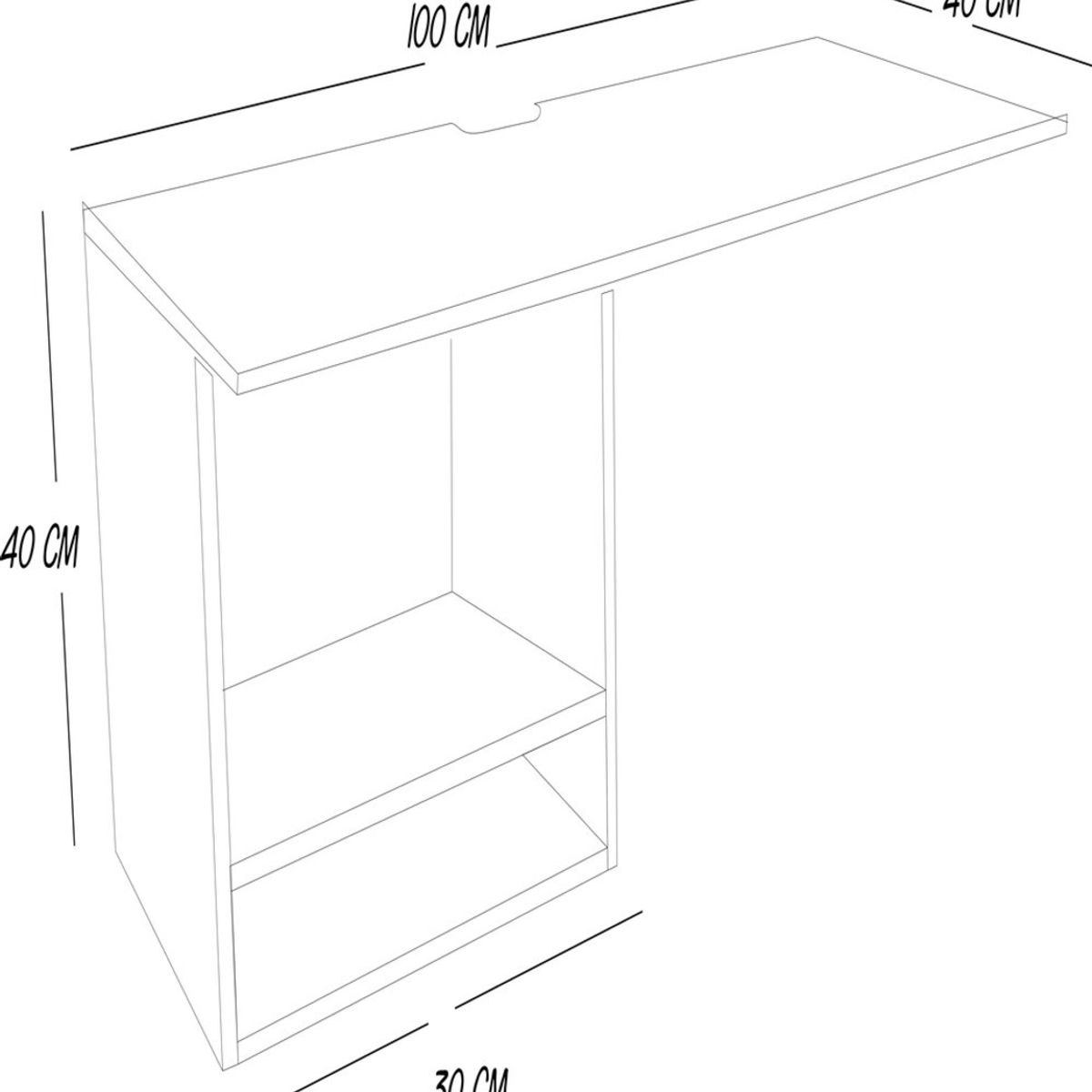 GENERICO - ESCRITORIO FLOTANTE WORK 100X40CMS