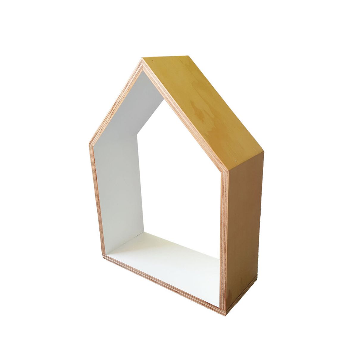 GENERICO - REPISA EN CASITA PINO + BLANCO  30x40x12 cm