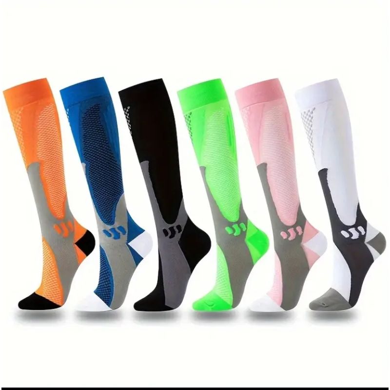 GENERICO - 4 pares de Medias De Compresión Antiembólicas/Deportivas 20-30 Mm Hg Para Deportes, Correr, Viajar, Enfermeras, Varices
