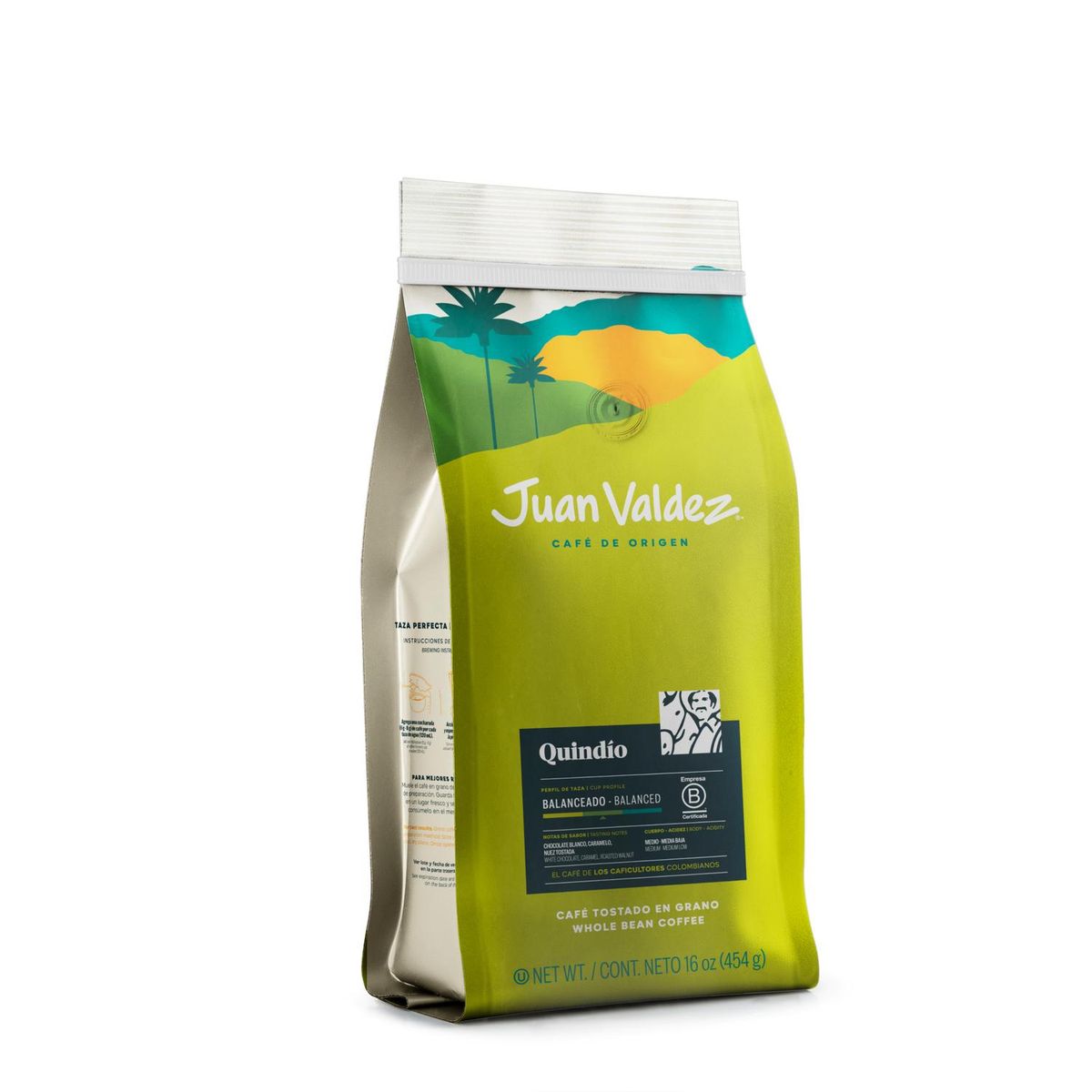 JUAN VALDEZ - Café Juan Valdez Origen Quindio Grano 454 gr