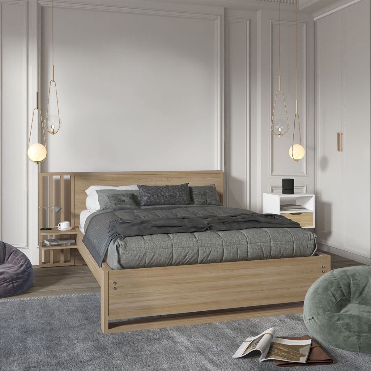 RTA MUEBLES - Cama Vance 1.40 Fresno Europeo CLF 11671 RTA