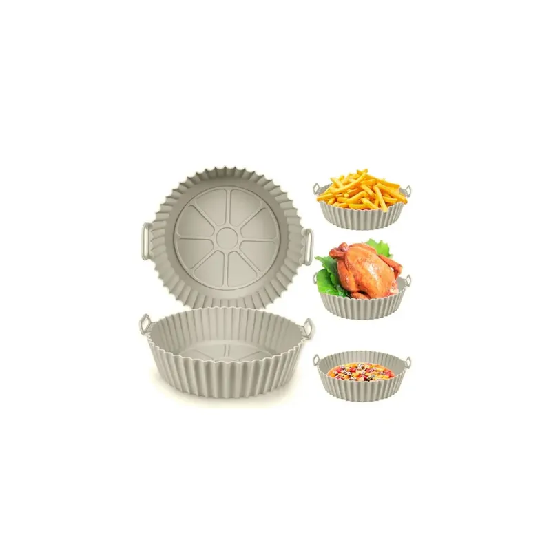 SKY - Canastilla Silicona Olla Freidora Air Fryer Reutilizable Color Gris