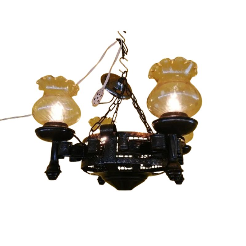 GENERICO - Lampara De Techo Italy Antigua 1920 En Hierro Cobrizado