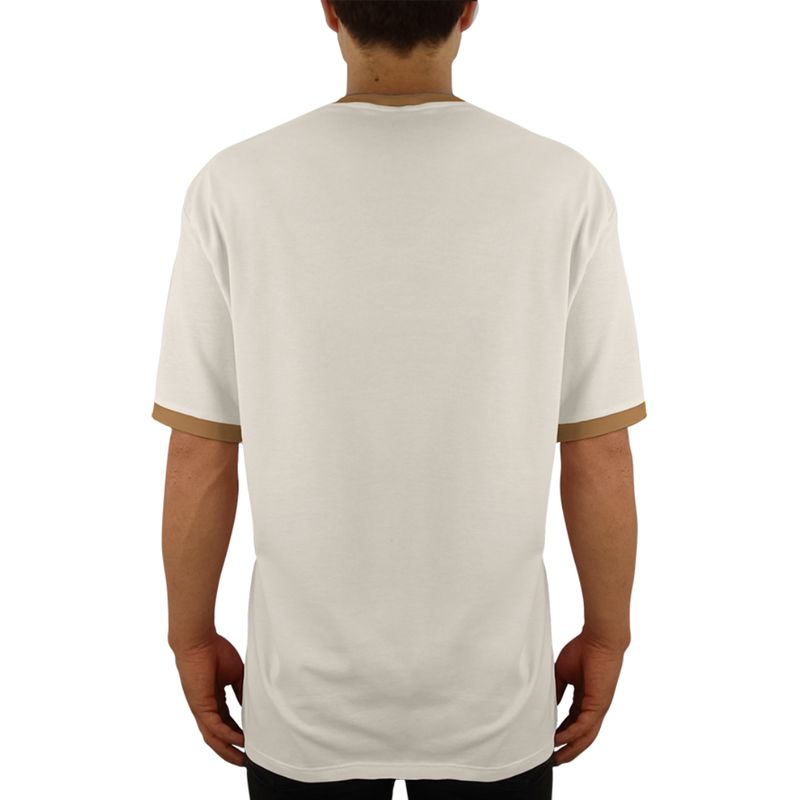 FUERA DEL MOLDE - Camiseta Clásica Básica Premium Bicolor Unisex Hueso Camel