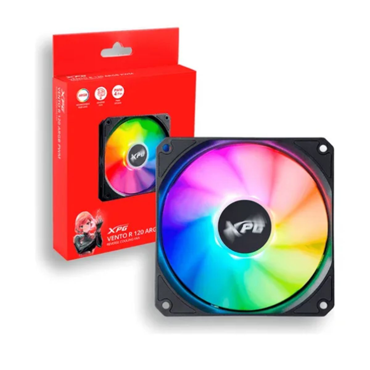 XPG - Ventilador Para Gabinete - Xpg Vento 120 Argb 120mm Led Rgb
