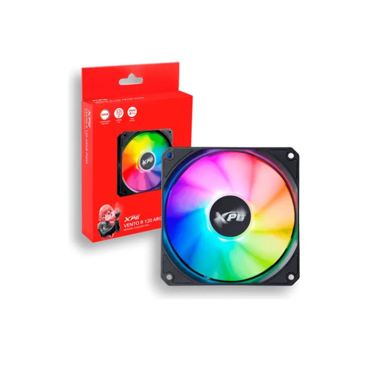 XPG - Ventilador Para Gabinete - Xpg Vento 120 Argb 120mm Led Rgb