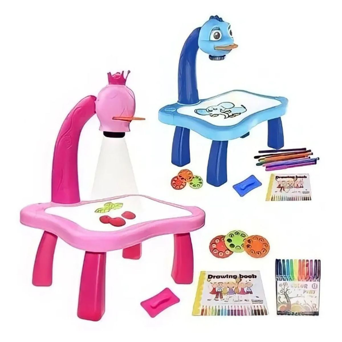 GENERICO - Mesa de dibujo para niños con proyector + 12 lápiz