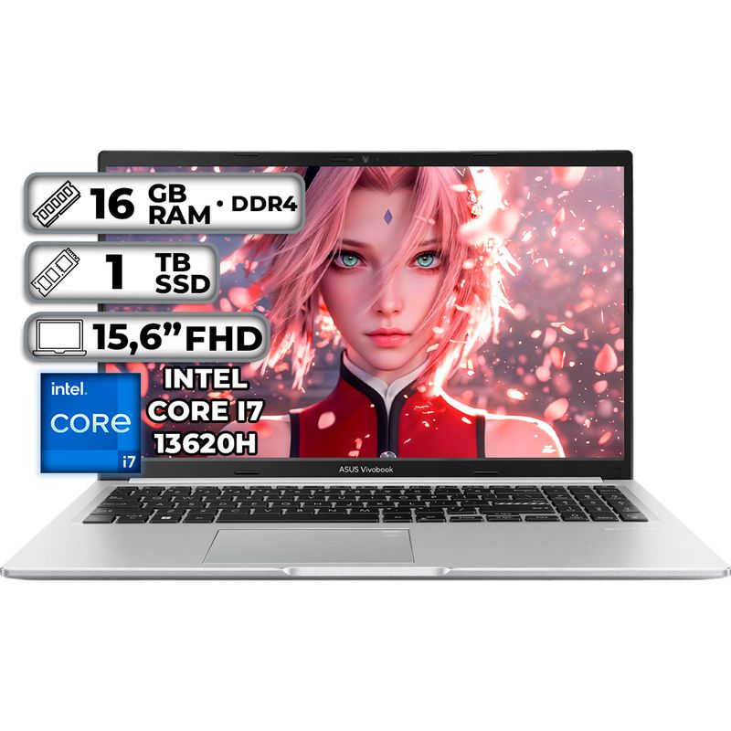 ASUS - PORTÁTIL ASUS X1502VA-NJ893 INTEL CORE I7-13620H 16GB RAM 1TB SSD 156 FHD COOL SILVER