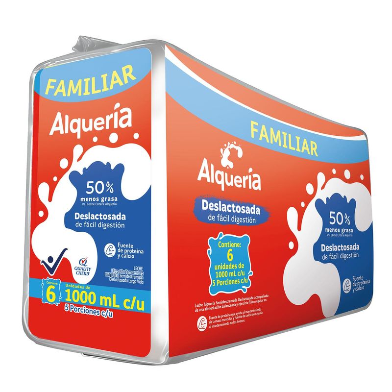 ALQUERIA - Leche Deslactosada Alqueria 1L x6unds