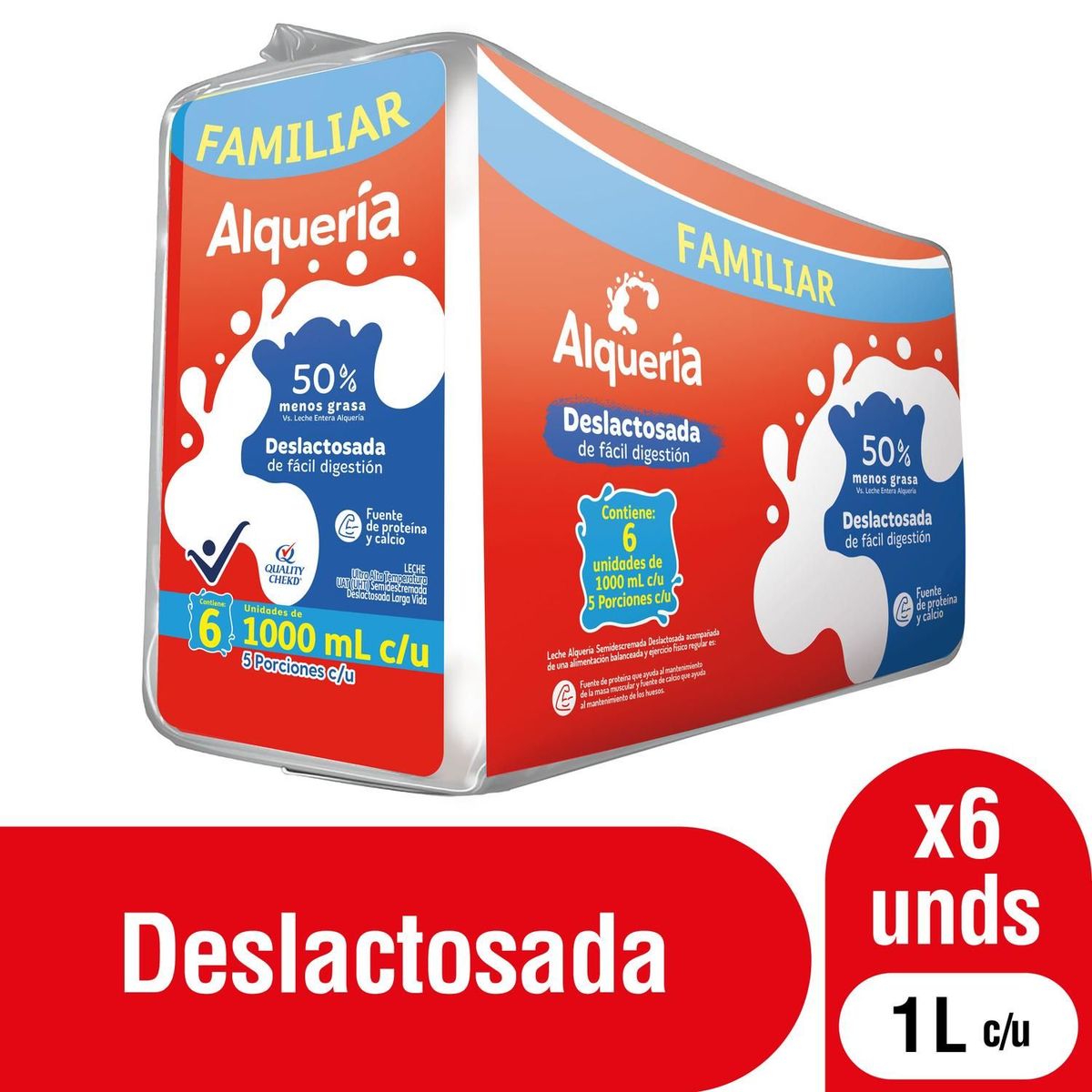 ALQUERIA - Leche Deslactosada Alqueria 1L x6unds