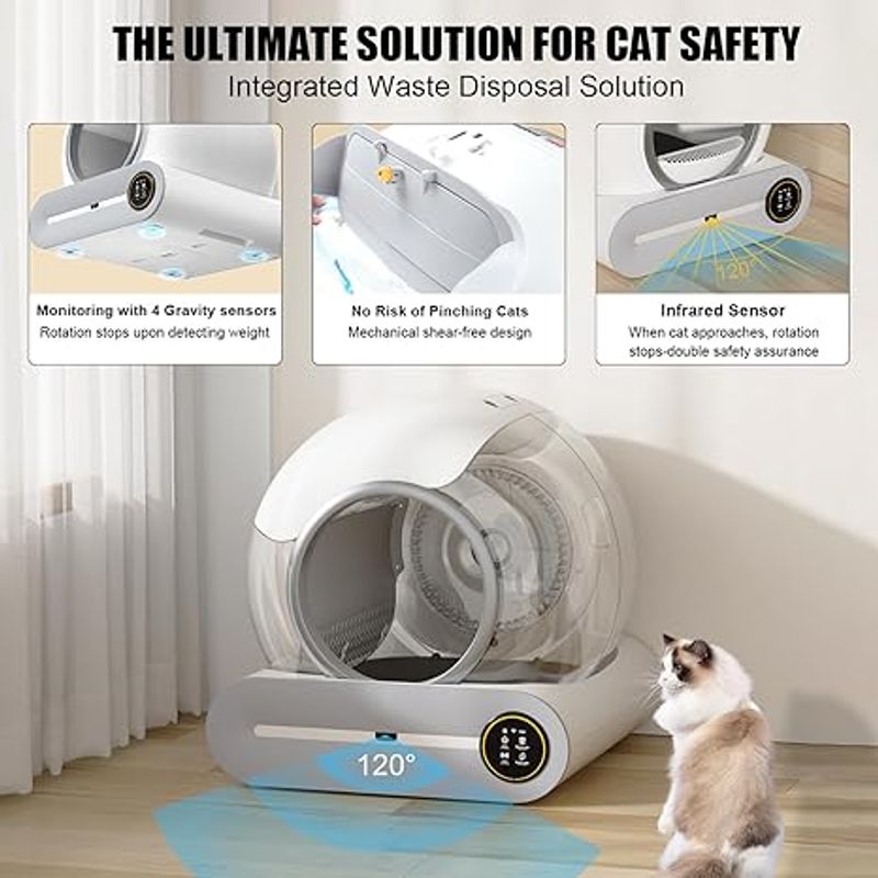 GENERICO - Arenero Automático para-Gatos con Autolimpieza - 74 Litros