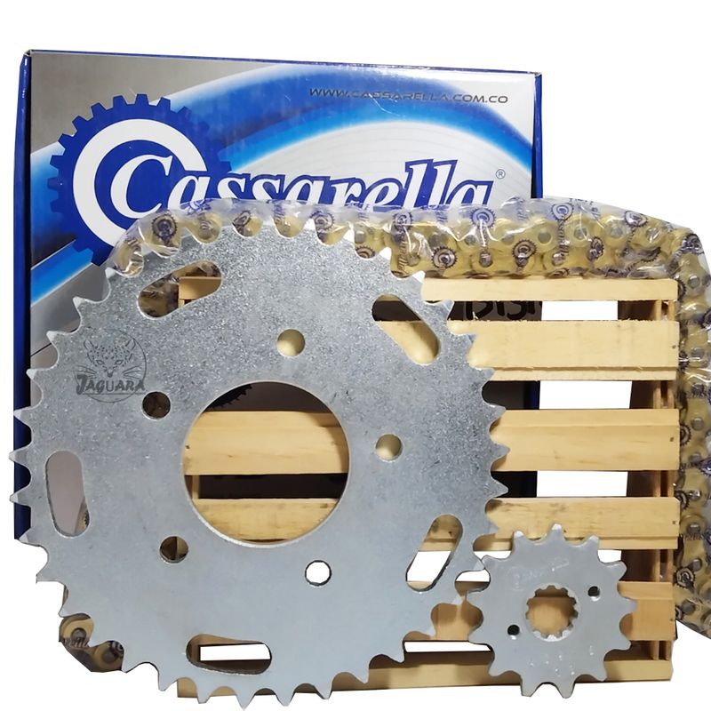 GENERICO - Kit Arrastre Twister 250 Honda 5h Cadena Dorada Cassarella