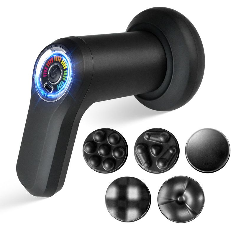 STYLE STARS - Masajeador Vibropercutor Corporal con Carga USB y 5 Cabezas