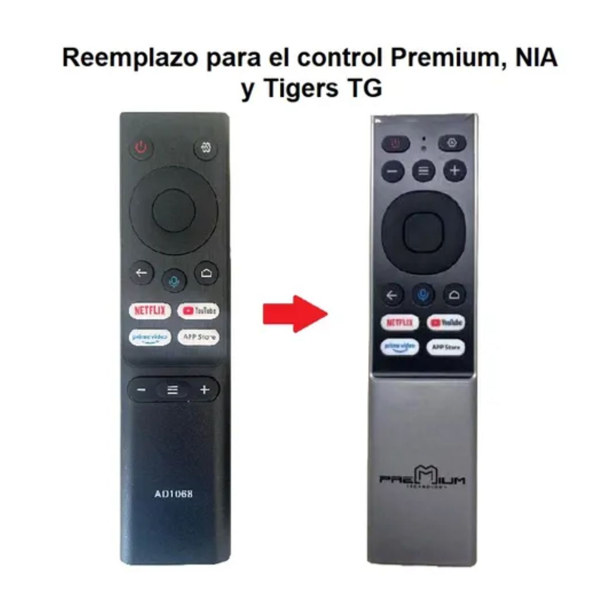GENERICO - Control Remoto Para Smart Tv Premium Nia Tigers Tg Repuest AD1068