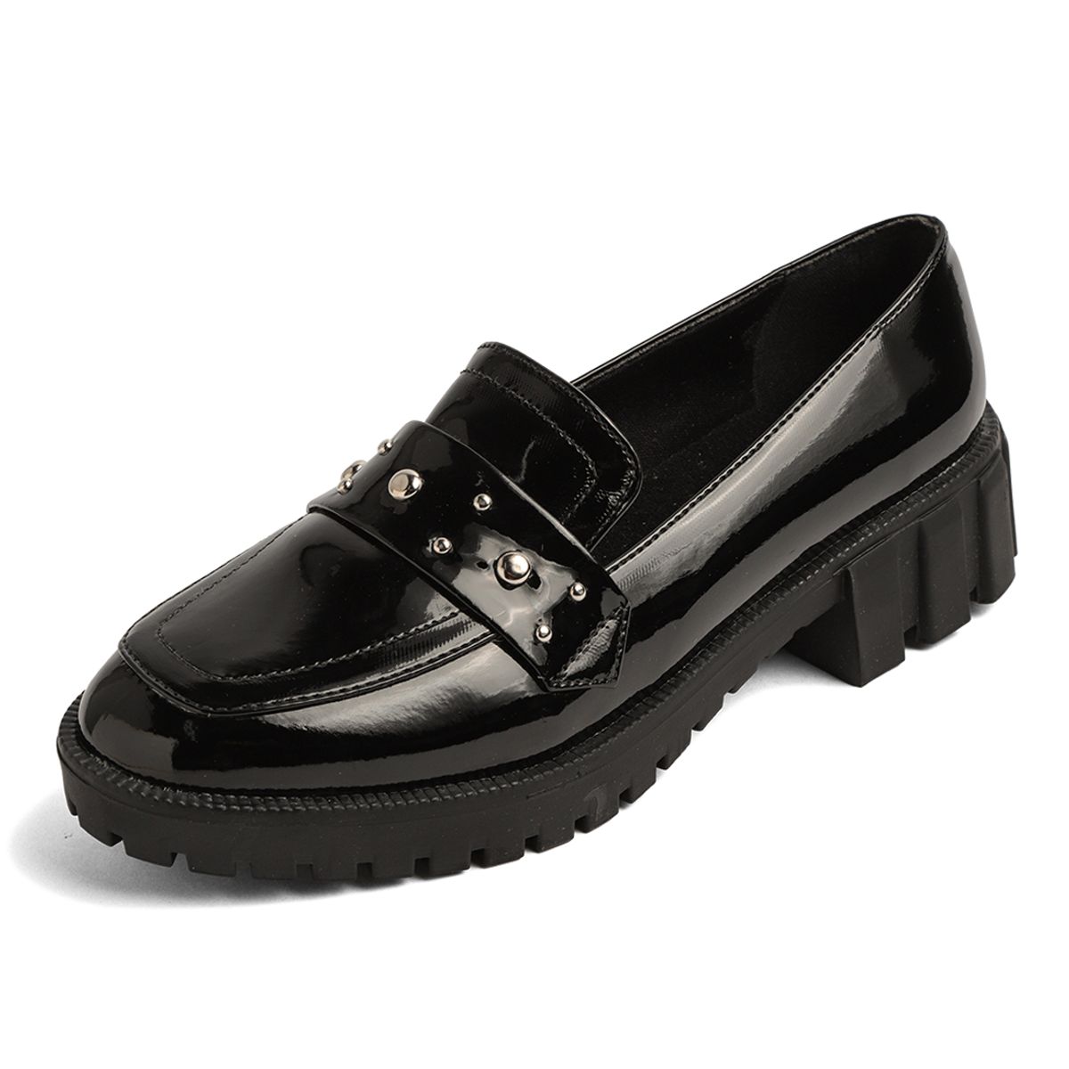 SEVENTEEN - ZAPATO NEGRO CHAROL CON TACHES AMINA