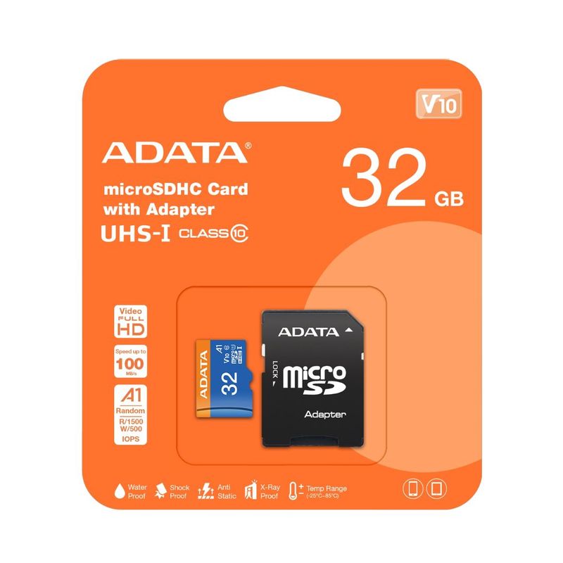 ADATA - Memoria Micro SD Adata 32GB Clase 10 con adaptador SD