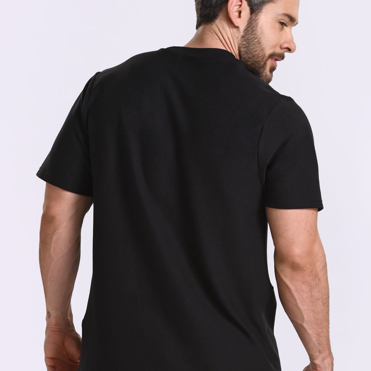 BELIFE - Camiseta manga corta negra para hombre