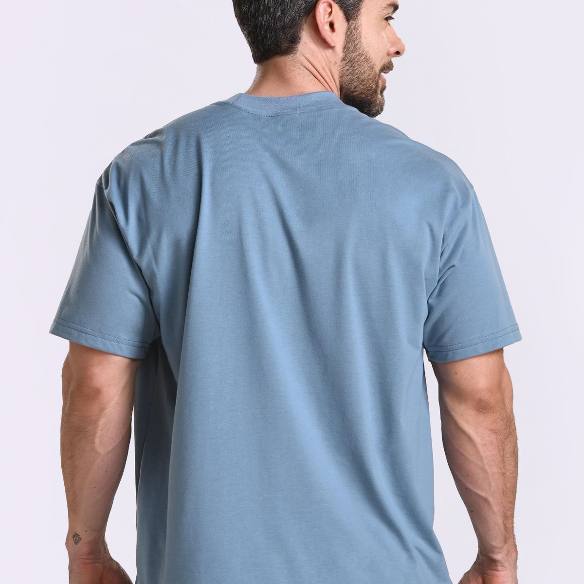 BELIFE - Camiseta manga corta estampada azul para hombre