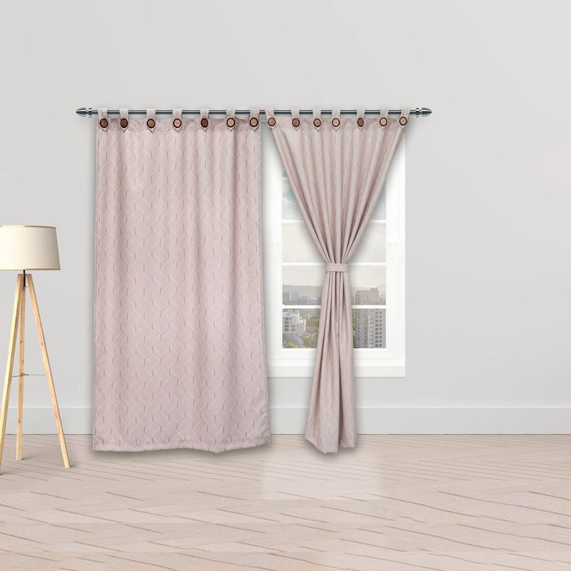 GENERICO - Cortina Blackout Cubista Boton Rosado Sutil 2.70 X 2.20