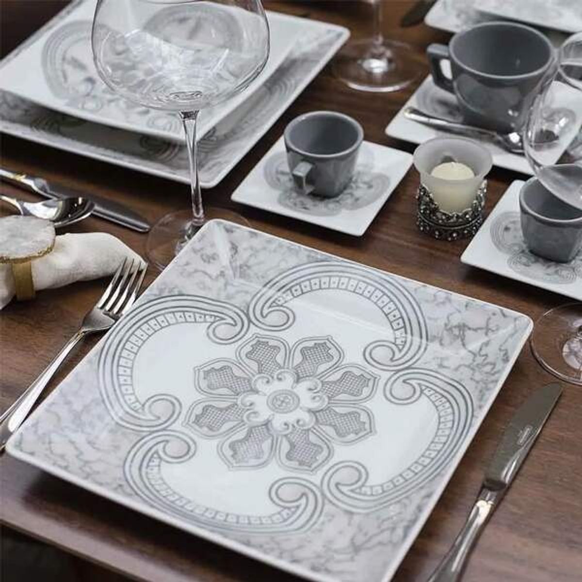 OXFORD - VAJILLA PORCELANA 20 PZAS 4 PTOS PANTHEON