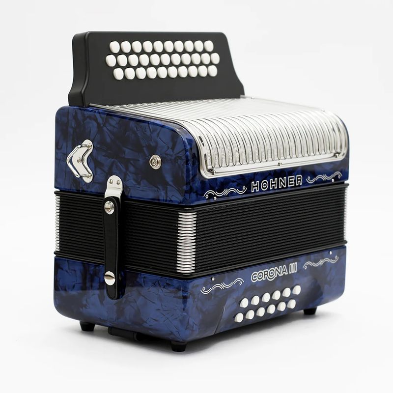 HOHNER - Acordeón Hohner Corona III Azul Hecho en Alemania USADO