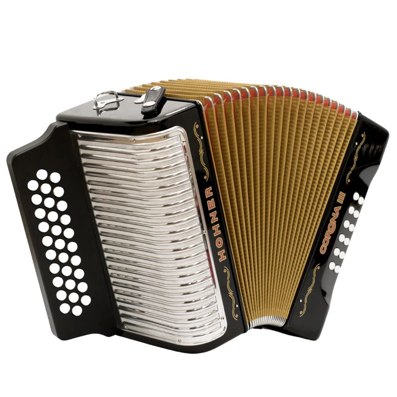 HOHNER - Acordeón Hohner Corona III Negro Hecho en Alemania USADO