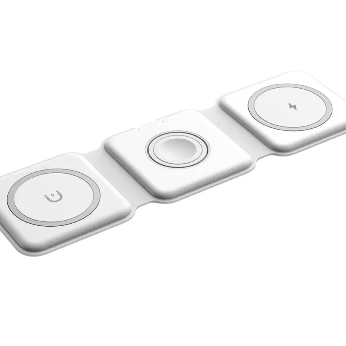 GENERICO - Cargador Viajero Magsafe Trio Charger Wireless + Cable C A C Blanco