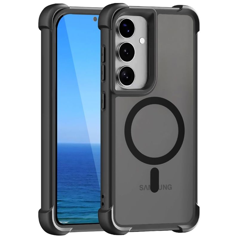 GENERICO - Funda Case Carga Inalámbrica Compatible Samsung S24 FE Negro