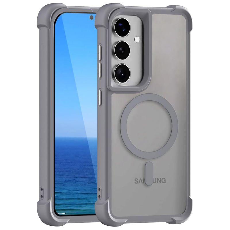 GENERICO - Funda Case Carga Inalámbrica Compatible Samsung S24 FE Gris