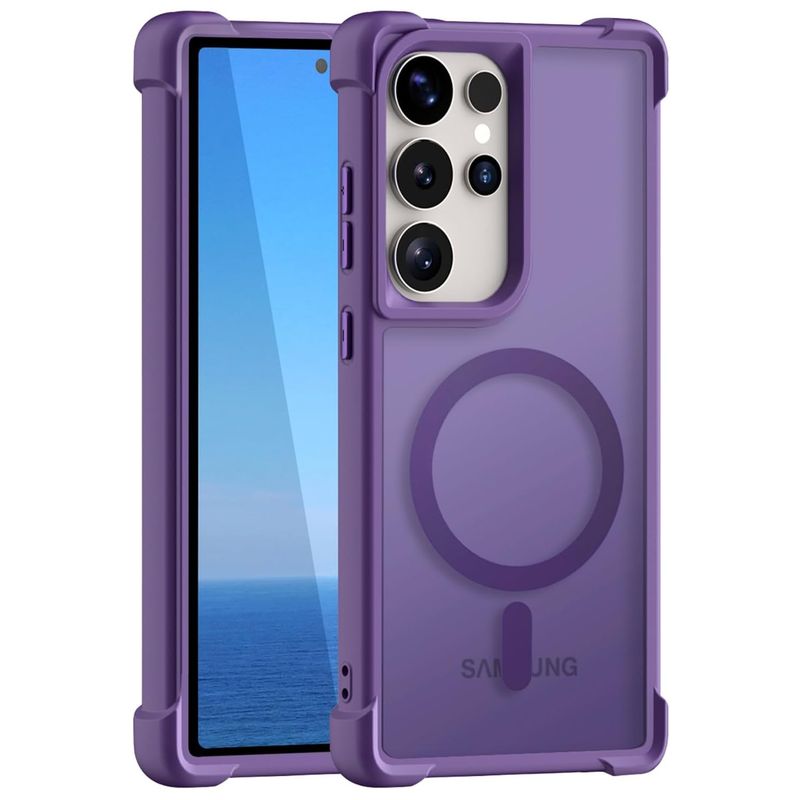 GENERICO - Funda Forro Case Carga Inalámbrica Compatible Samsung S24 Ultra Morado