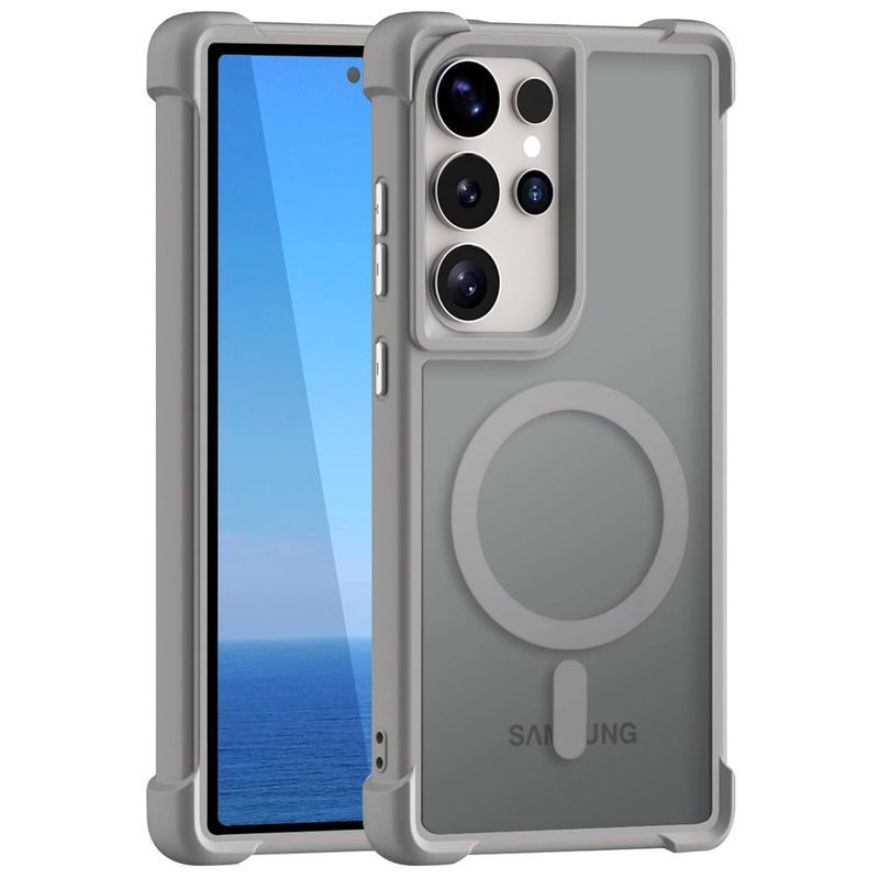 GENERICO - Funda Forro Case Carga Inalámbrica Compatible Samsung S25 Ultra Gris